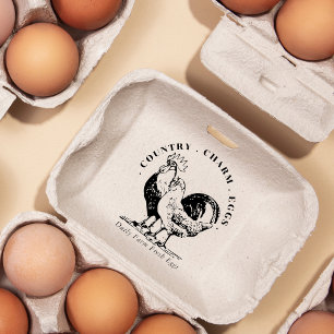 Eggs Carton Family Farm Country Signature Rubber Stamp