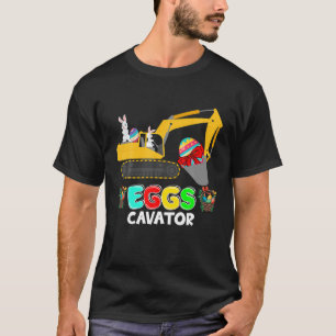 Eggs Cavator Cute Easter Bunny Funny Excavator Dri T-Shirt