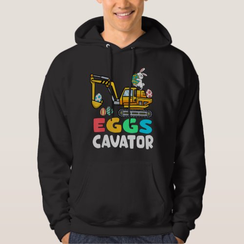 Eggs_Cavator Easter Bunny Excavator Toddler Boys E Hoodie