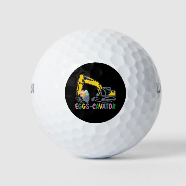 Eggs Cavator Easter Egg Hunt Excavator Golf Balls (Front)
