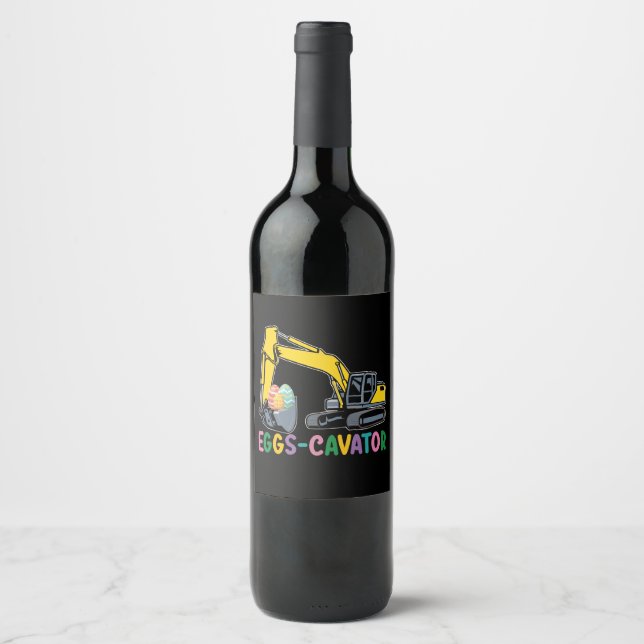 Eggs Cavator Easter Egg Hunt Excavator Wine Label (Front)