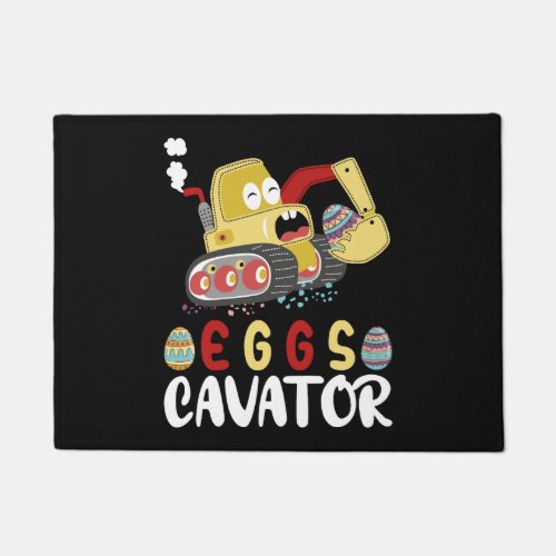 Eggs Cavator Funny Easter Excavator Doormat