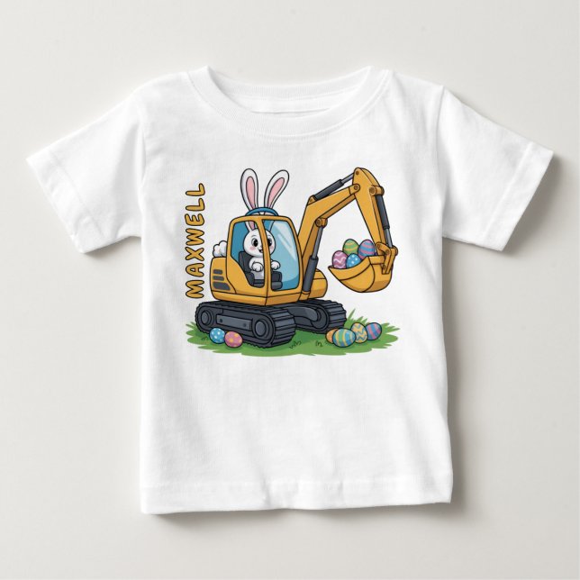 Eggs-Cavator Toddler Easter Egg T-Shirt (Front)
