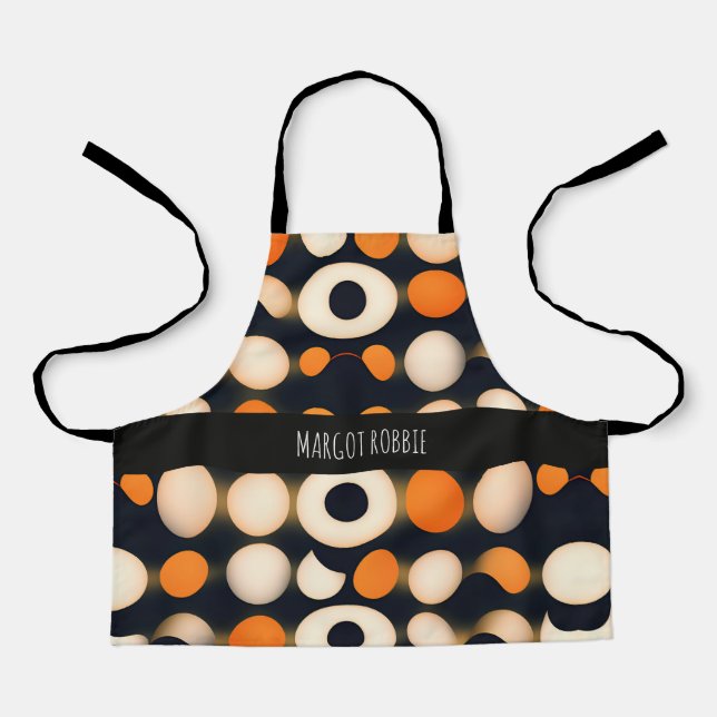 Eggs Circles Orange Abstract Pattern Apron (Front)