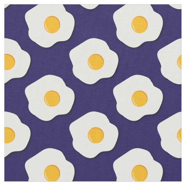 Eggs Cute Breakfast Kids Sunny Side Up Fabric (Close Up)
