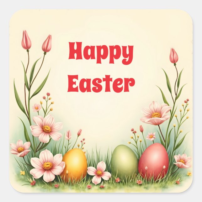 Eggs Easter Vintage Popular Collection Square Sticker (Front)