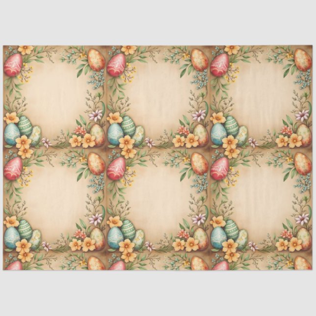 Eggs Easter Vintage Trendy Collection Tissue Paper (Front)