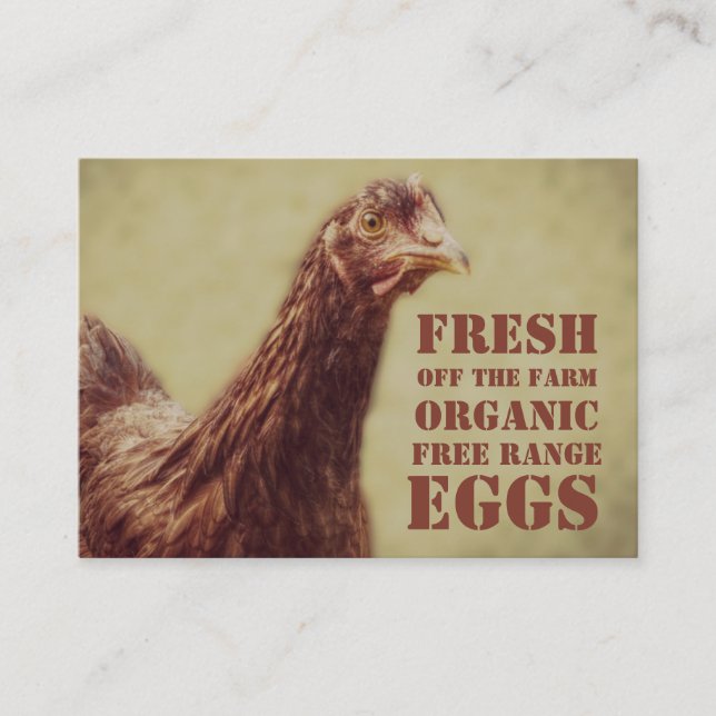 EGGS - Farm Fresh Free Range Organic Egg Farmer Business Card (Front)