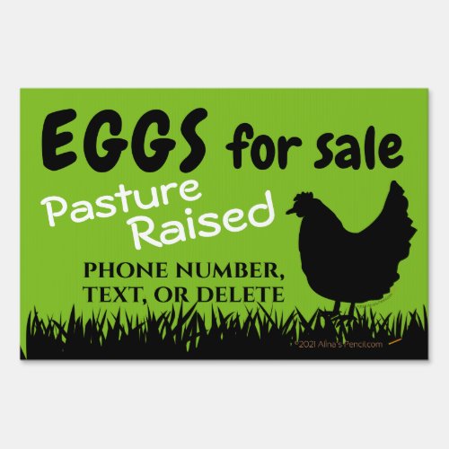 Eggs for Sale Pasture Raised Chicken Poultry Farm Sign