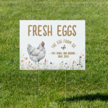 Eggs For Sale Sign Roadside Farm Watercolor Hen