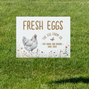 Eggs For Sale Sign Roadside Farm Watercolor Hen