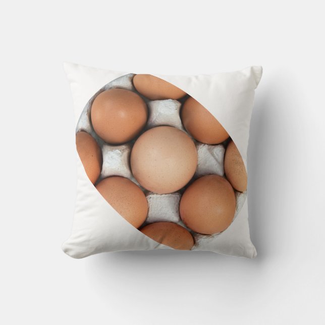 Eggs in a box throw pillow (Front)