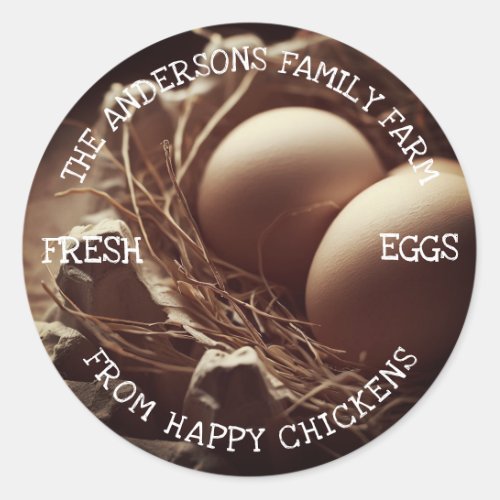 Eggs in a Nest Custom Photo Image Template Cute Classic Round Sticker