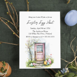 Eggs In Front Of The Door Easter Egg Hunt  Invitation