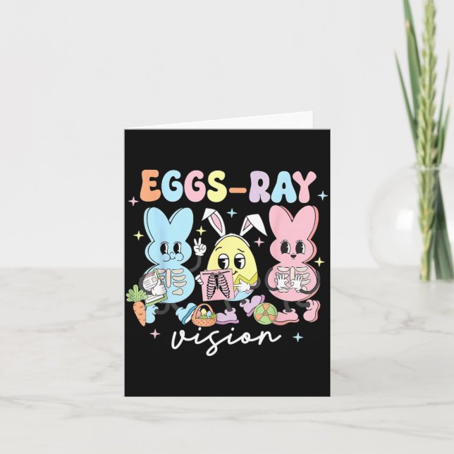 Eggs-Ray Vision Bunny Easter Technologist Xray Rad Card (Front)