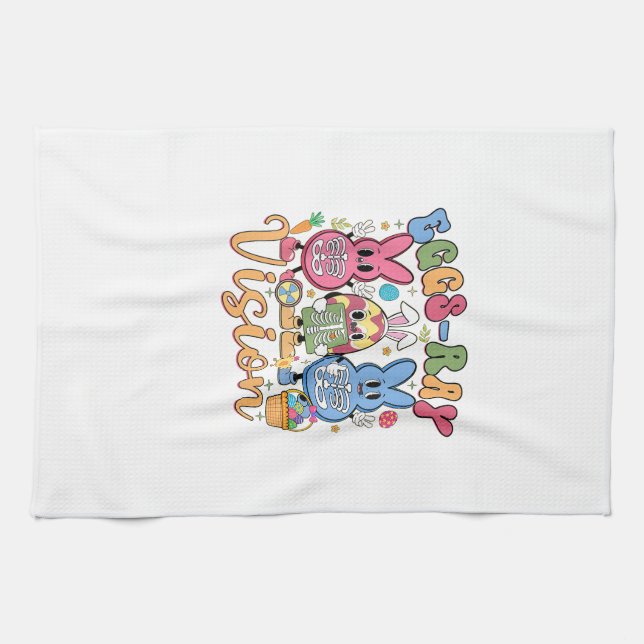 Eggs Ray Vision Happy Easter Day Xray Technician R Kitchen Towel (Horizontal)