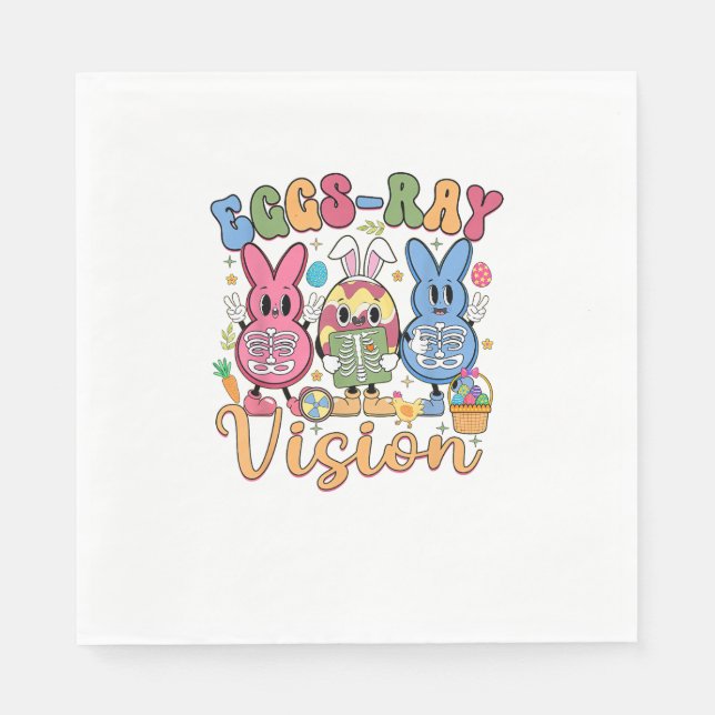 Eggs Ray Vision Happy Easter Day Xray Technician R Napkins (Front)