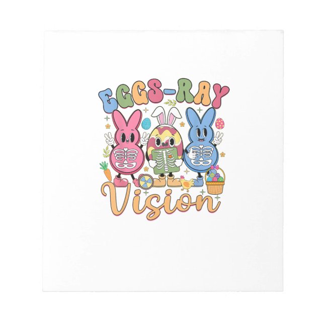 Eggs Ray Vision Happy Easter Day Xray Technician R Notepad (Front)
