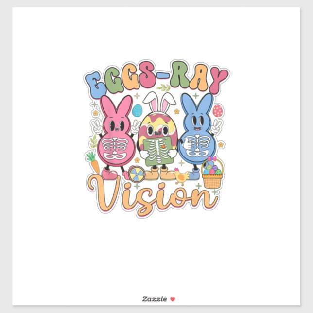 Eggs Ray Vision Happy Easter Day Xray Technician R Sticker (Sheet)
