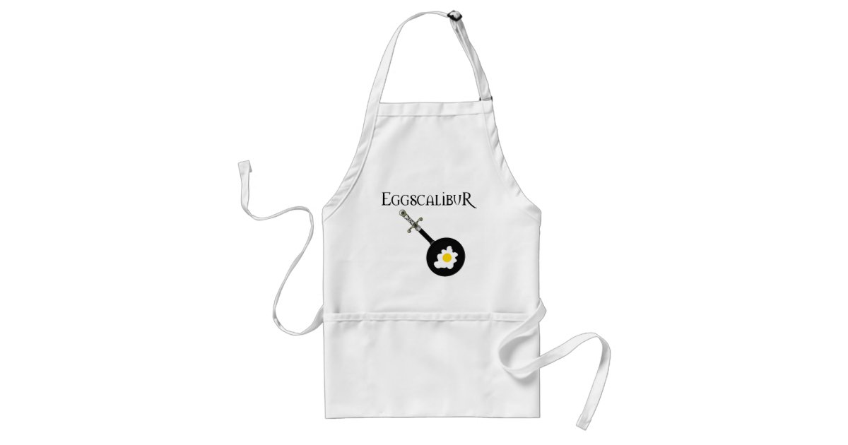 Eggscalibur frying pan sword Apron Zazzle
