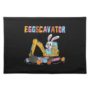 Eggscavator Easter Egg Hunt Construction Trucks To Cloth Placemat