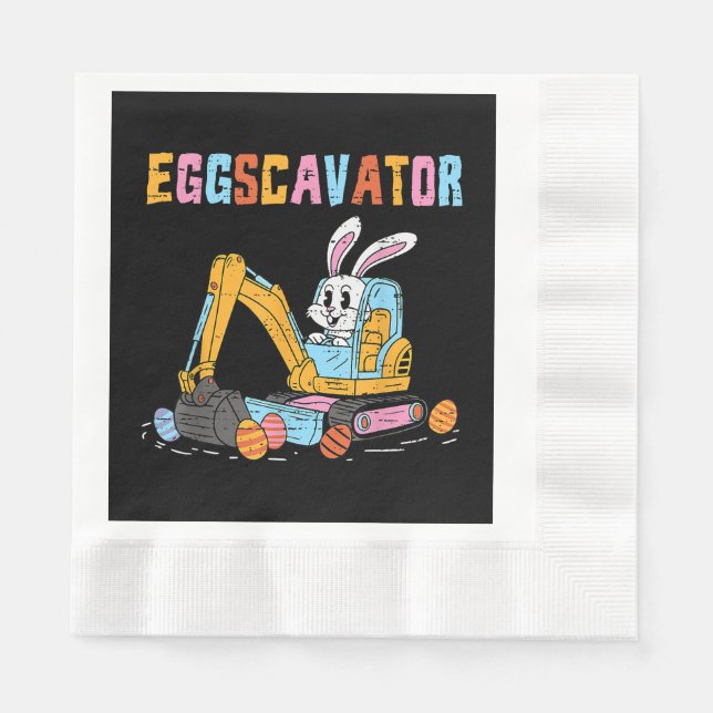 Eggscavator Easter Egg Hunt Construction Trucks To Napkins (Front)