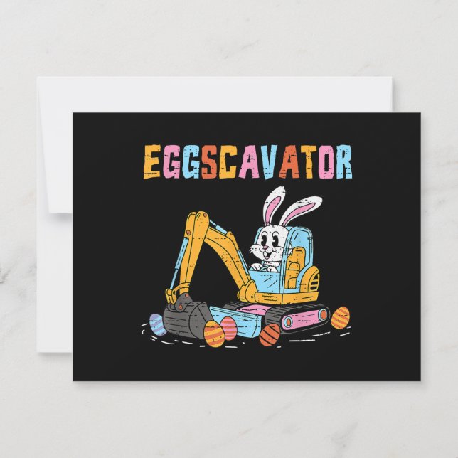Eggscavator Easter Egg Hunt Construction Trucks To Save The Date (Front)