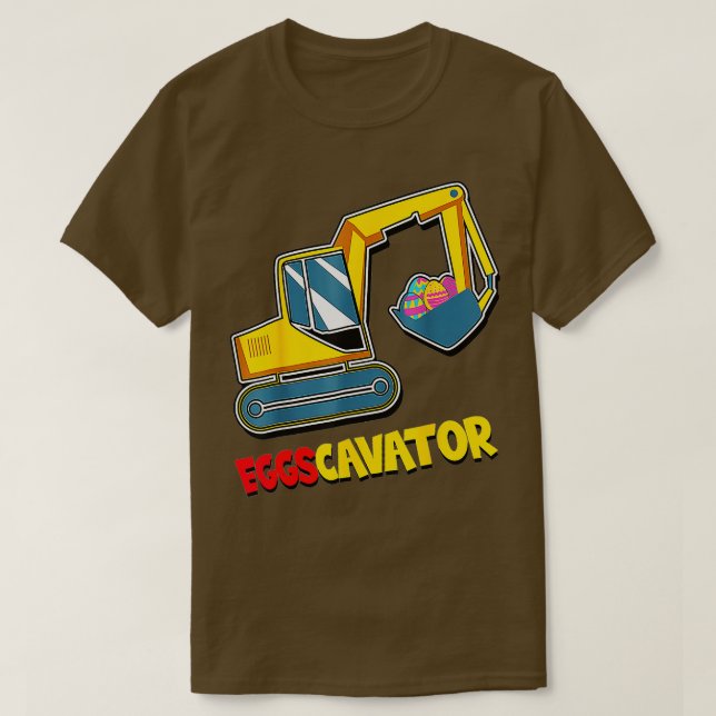 EggsCavator Easter Excavator Hunting Egg Boys Kids T-Shirt (Design Front)