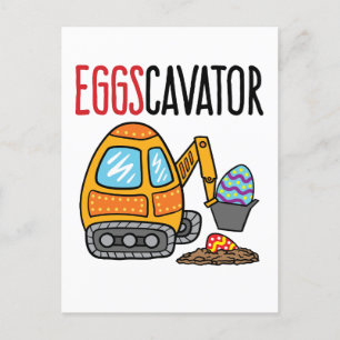 Eggscavator Easter Excavator Postcard