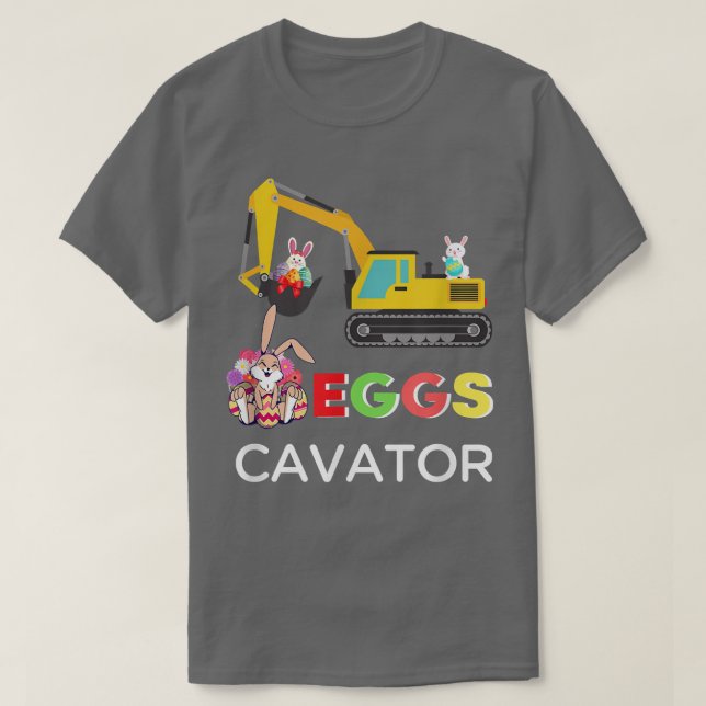 EGGSCAVATOR Eggs Cavator Kids Toddlers Cute Easter T-Shirt (Design Front)