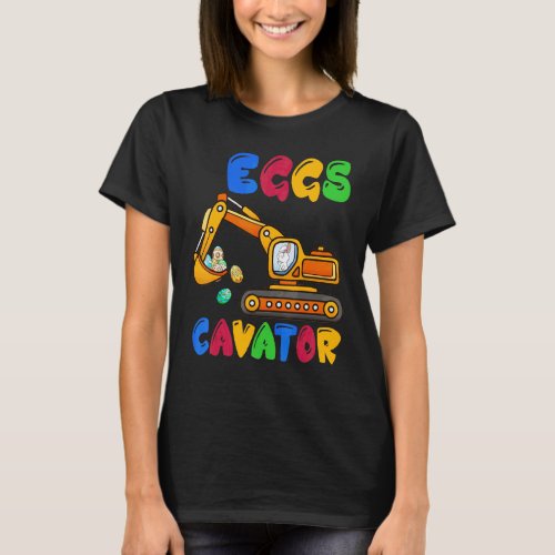 Eggscavator Happy Easter Excavator Egg Kids T_Shirt