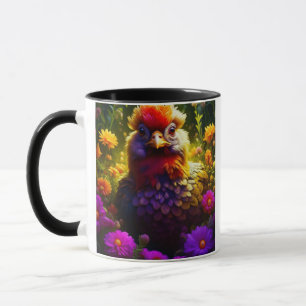 Eggsellent Vibes! Pretty Colorful Chicken Art Mug