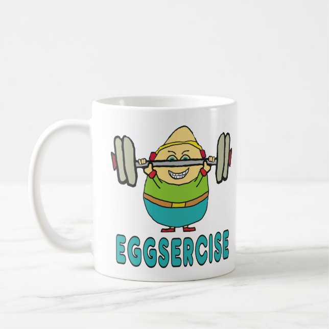 Eggsercise Egg Pun Exercise Coffee Mug (Left)