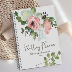 Eggshell and Blush Floral Wedding Planner