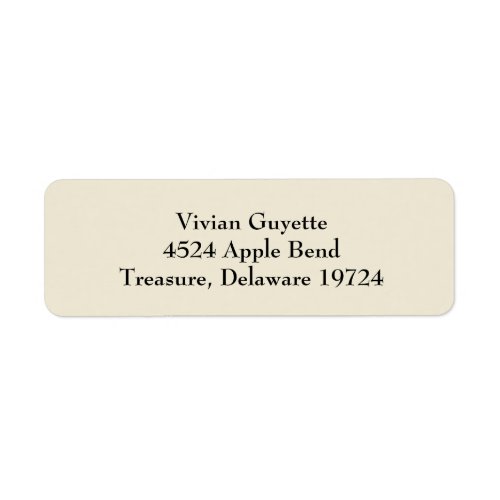 Eggshell Beige Simple Plain Return Address Labels