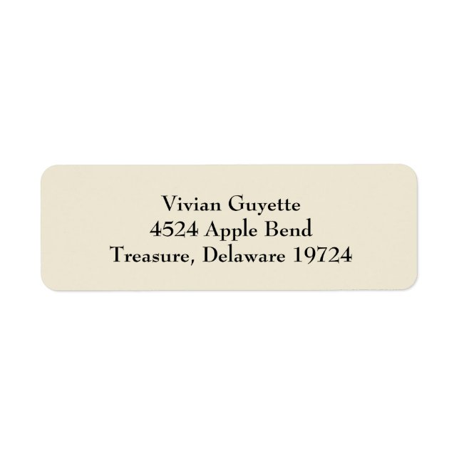Eggshell Beige Simple Plain Return Address Labels (Front)