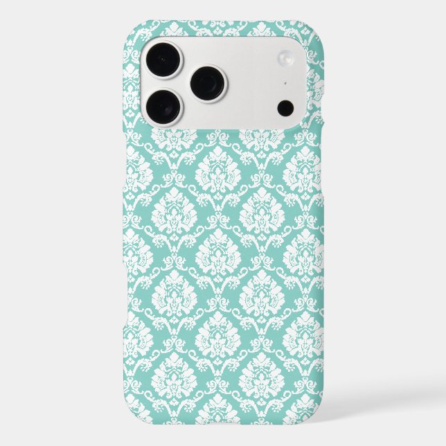 Eggshell Blue Damask Iphone Case (Back)