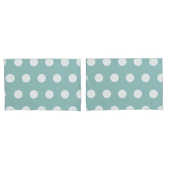 Eggshell Blue Geometric White Polka Dots       Pillow Case (Front-Set)