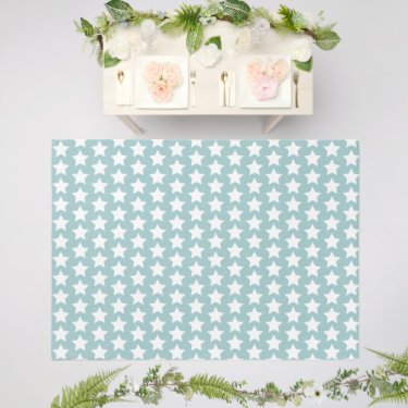 Eggshell Blue & White Stars 