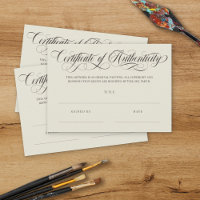 Eggshell Brown Swirls Certificate of Authenticity