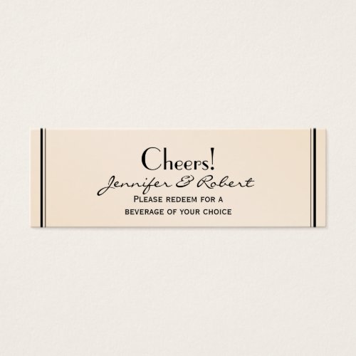 Eggshell Elegance Wedding Drink Tickets Business Card