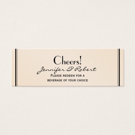 Customizable Eggshell Elegance Wedding Drink Tickets Business Card