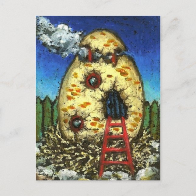Eggshell fairy house postcard (Front)