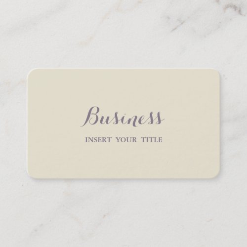 Eggshell Minimalist Trendy Elegant Calligraphic Business Card