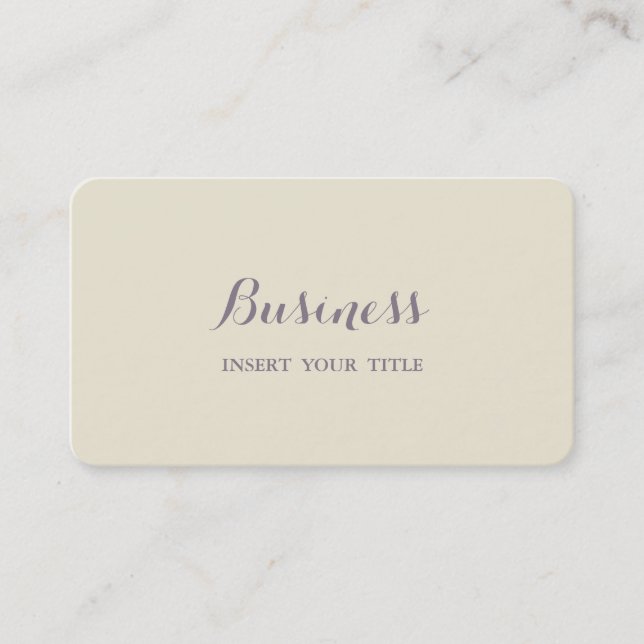 Eggshell Minimalist Trendy Elegant Calligraphic Business Card (Front)