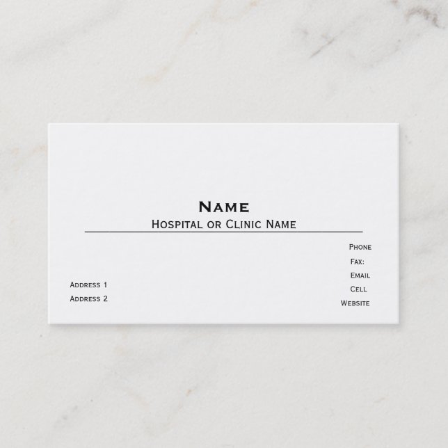Eggshell/Off-White Business Card Template (Front)