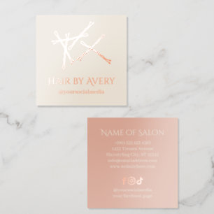 Eggshell Scattered Bobby Pins Hair Stylist Foil Business Cards