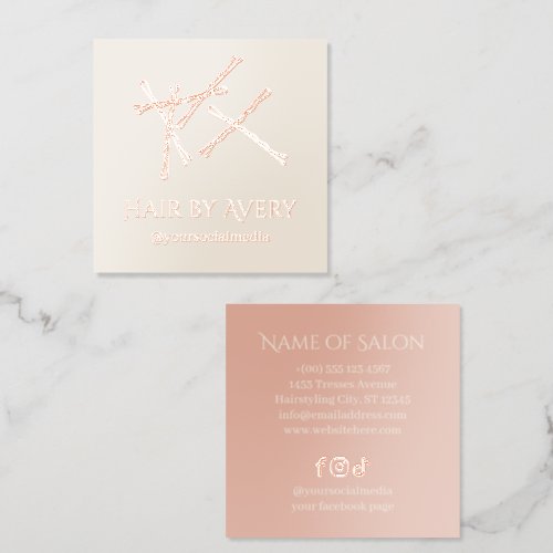 Eggshell Scattered Bobby Pins Hair Stylist Foil Business Cards