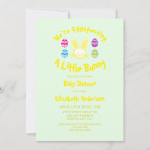 Eggspecting A Little Bunny Easter Baby Shower Invitation