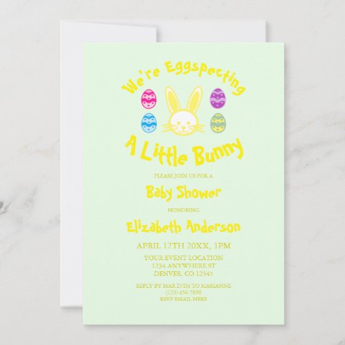 Eggspecting A Little Bunny Easter Baby Shower Invitation